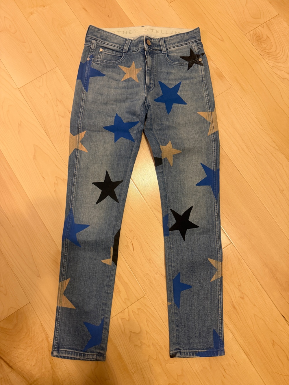 Stella McCartney Blue Star-Print Skinny Jeans